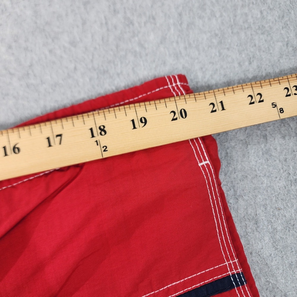 Tommy Hilfiger Flag Shorts Mens L 40x8 Red Board Shorts Swim Trunks Mesh Lined - Picture 5 of 16